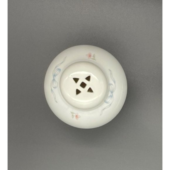 Potpourri Jar Ginger Princess House Exclusive Floral Pink Daisies Blue Bows Vint - Picture 6 of 9